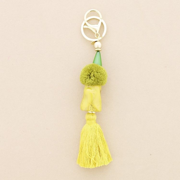 FRINGE RESIN BEADS PENDANT KEYCHAIN 2