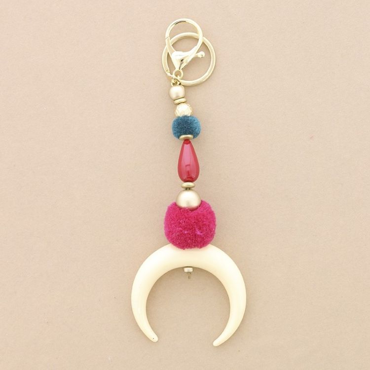 RESIN HALF MOON PENDANT KEYCHAIN 2