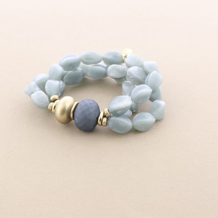 ELASTIC TRIPLE RESIN BEADS BRACELET