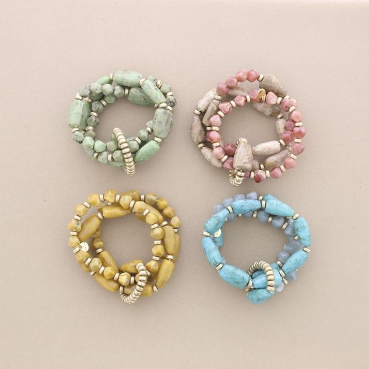 ELASTIC TRIPLE RESIN BEADS BRACELET 2