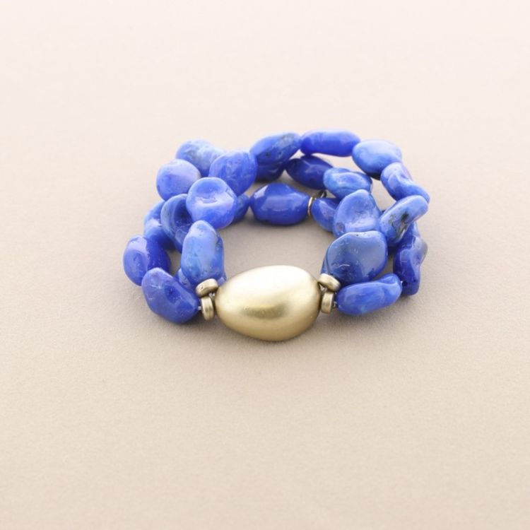 ELASTIC TRIPLE RESIN BEADS BRACELET