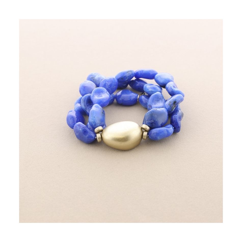 ELASTIC TRIPLE RESIN BEADS BRACELET