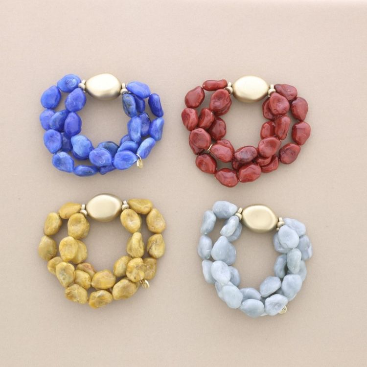 ELASTIC TRIPLE RESIN BEADS BRACELET 2