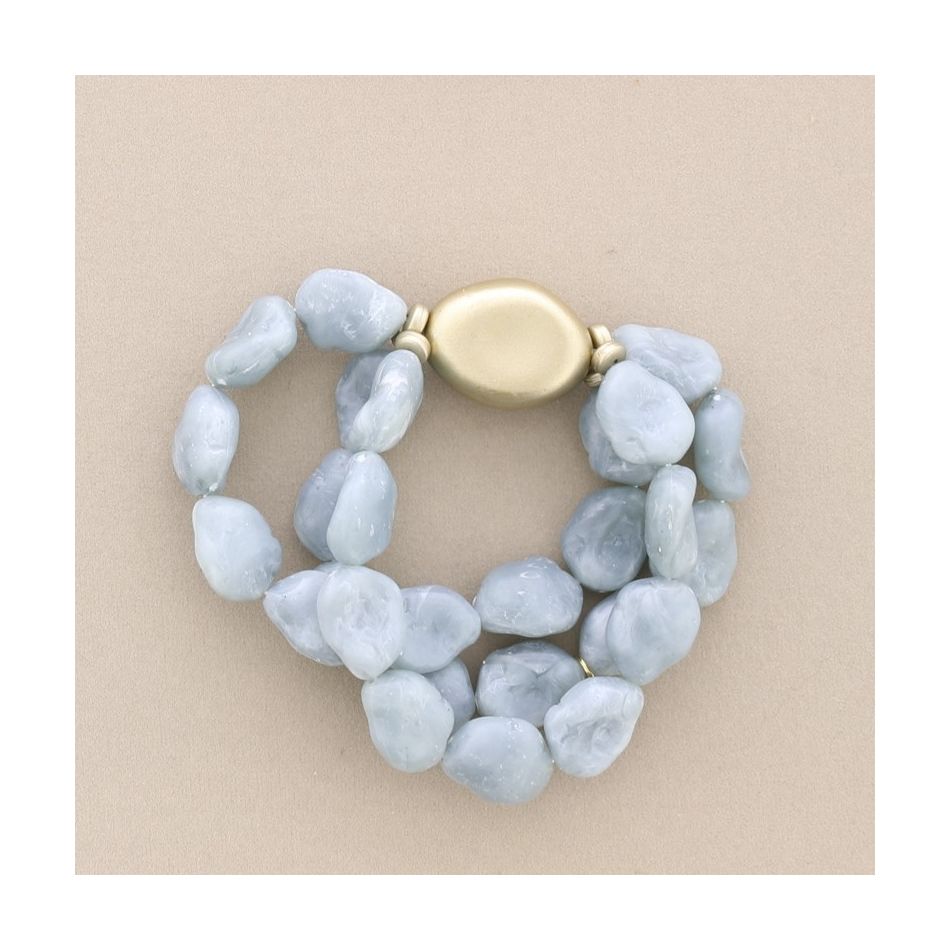 ELASTIC TRIPLE RESIN BEADS BRACELET