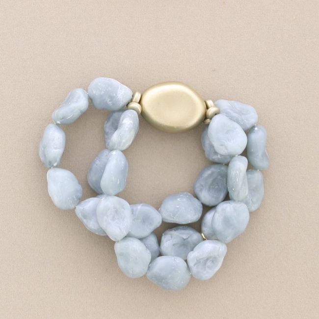 PULSERA ELÁSTICA TRIPLE CUENTAS RESINA