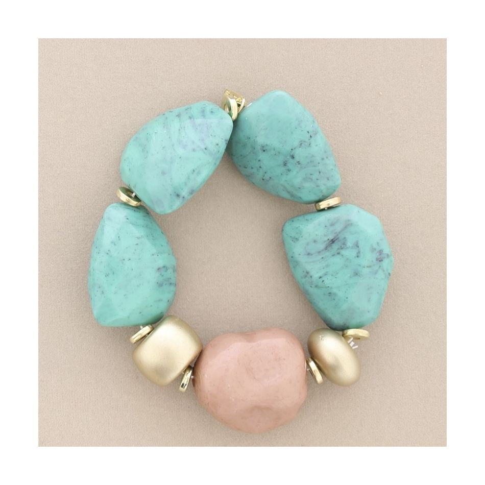 ELASTIC BRACELET WITH RESIN BEADS