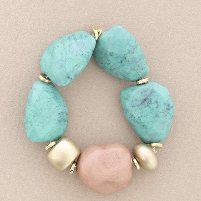 ELASTIC BRACELET WITH RESIN BEADS