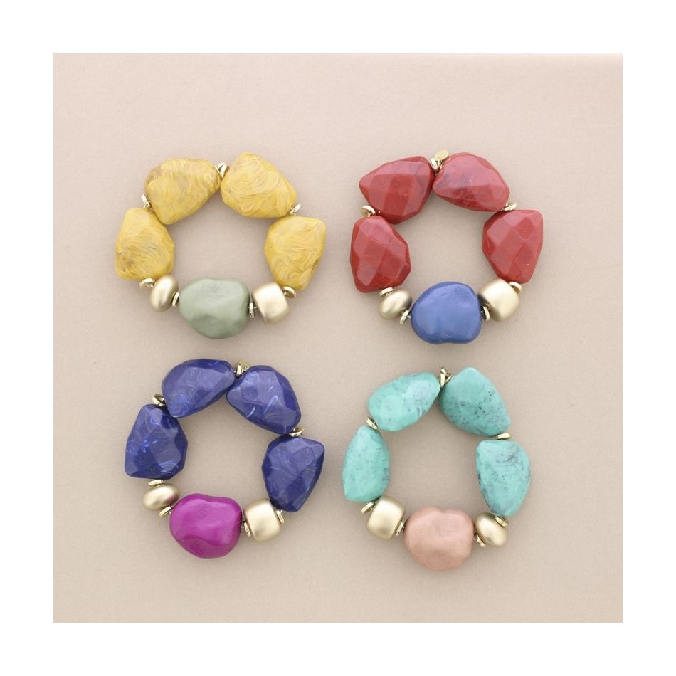 ELASTIC BRACELET WITH RESIN BEADS