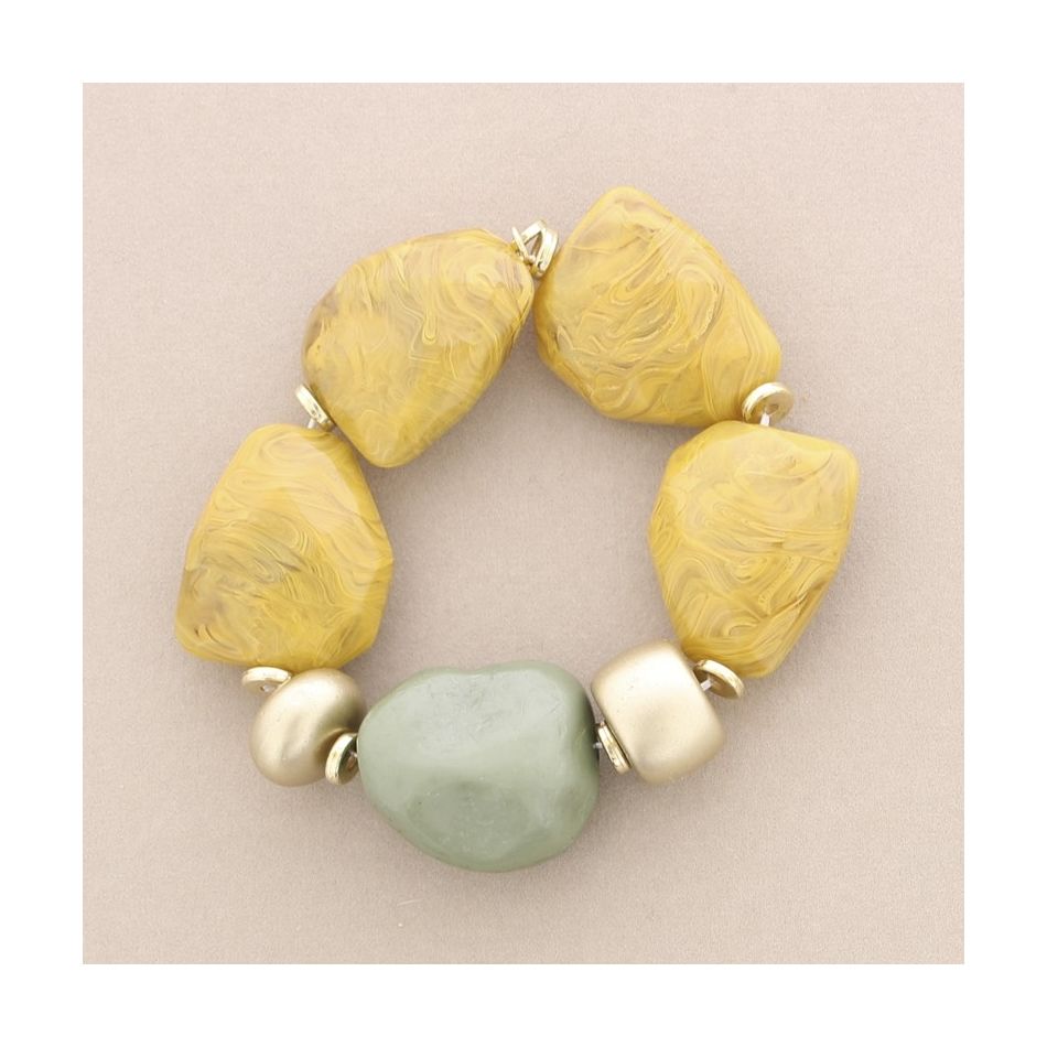 ELASTIC BRACELET WITH RESIN BEADS