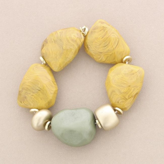 ELASTIC BRACELET WITH RESIN BEADS