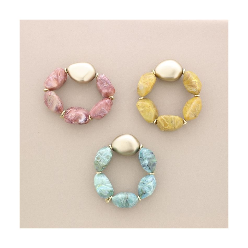 ELASTIC BRACELET WITH RESIN BEADS