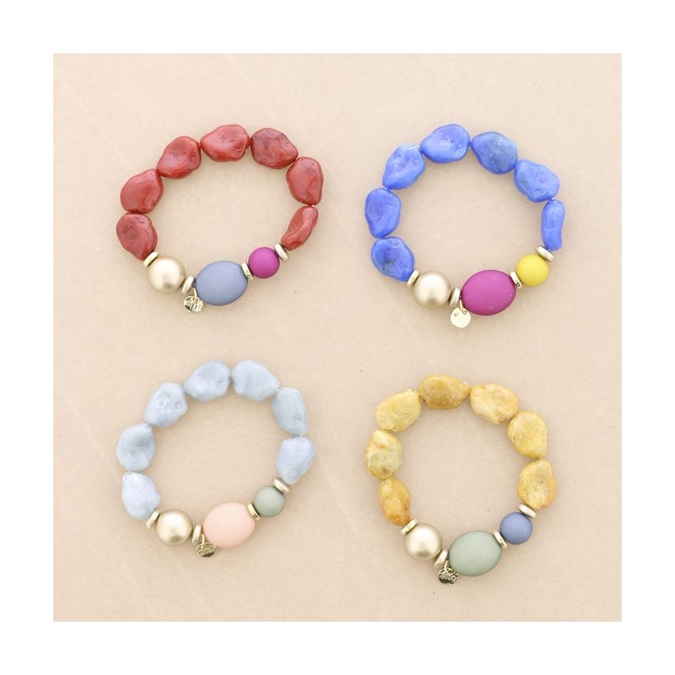 ELASTIC BRACELET WITH RESIN BEADS