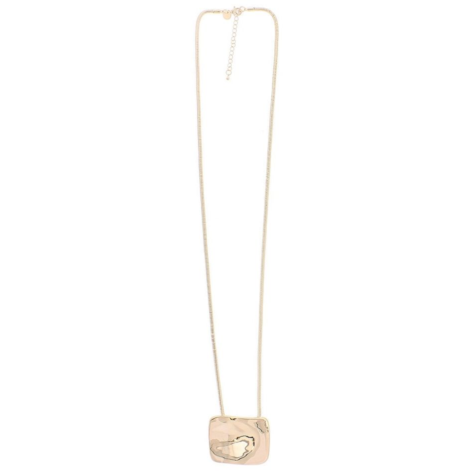 COLLAR LARGO COLGANTE CUADRADO METAL