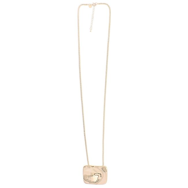 COLLAR LARGO COLGANTE CUADRADO METAL