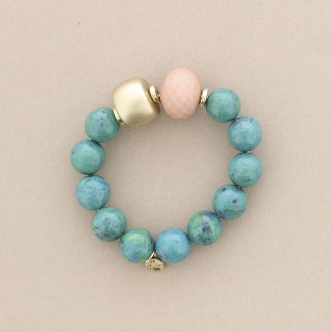 PULSERA ELÁSTICA CUENTAS RESINA
