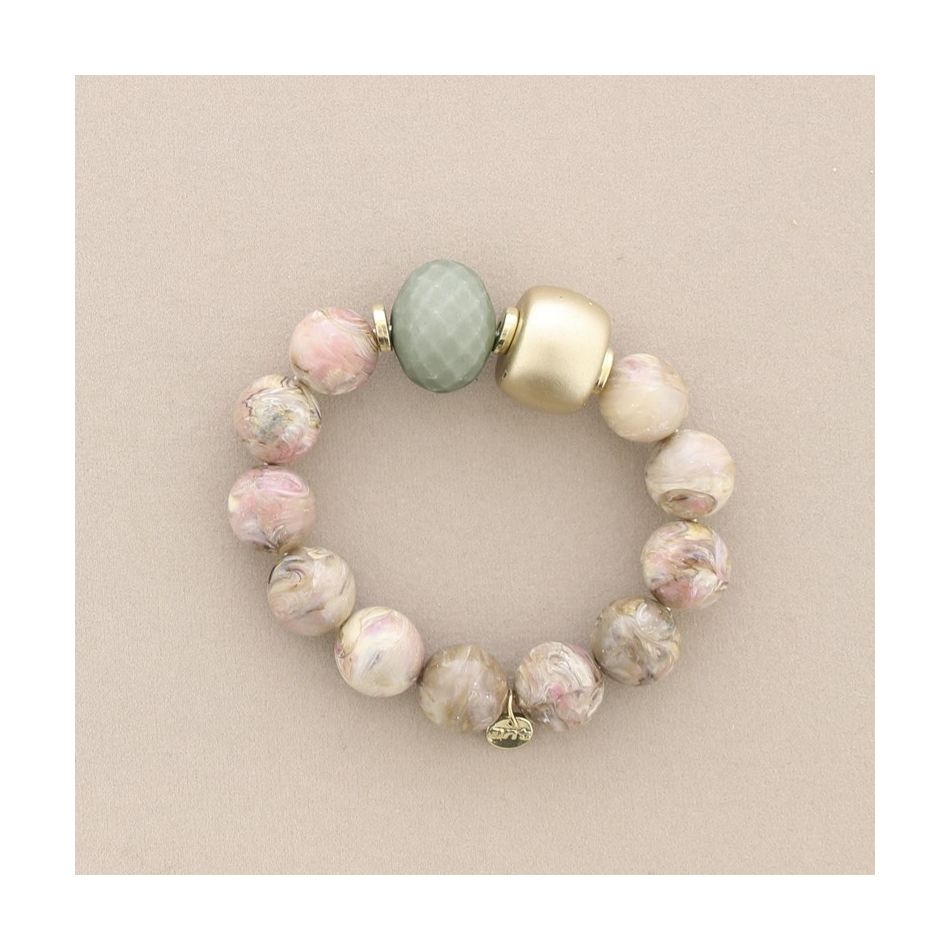 PULSERA ELÁSTICA CUENTAS RESINA