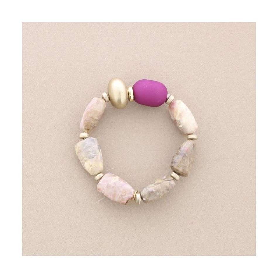 ELASTIC BRACELET WITH RESIN BEADS