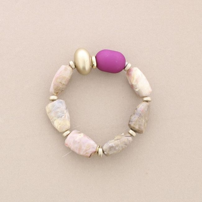 ELASTIC BRACELET WITH RESIN BEADS