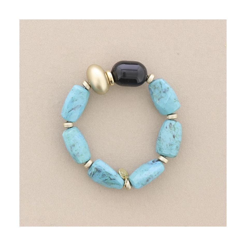 PULSERA ELÁSTICA CUENTAS RESINA