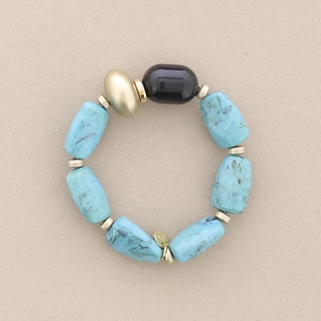PULSERA ELÁSTICA CUENTAS RESINA