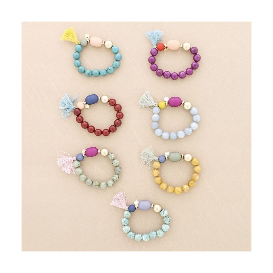 ELASTIC BRACELET WITH RESIN BEADS