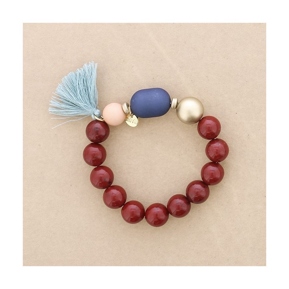 PULSERA ELÁSTICA CUENTAS RESINA