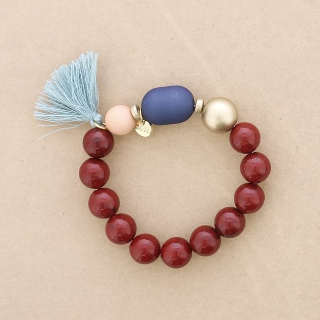 PULSERA ELÁSTICA CUENTAS RESINA
