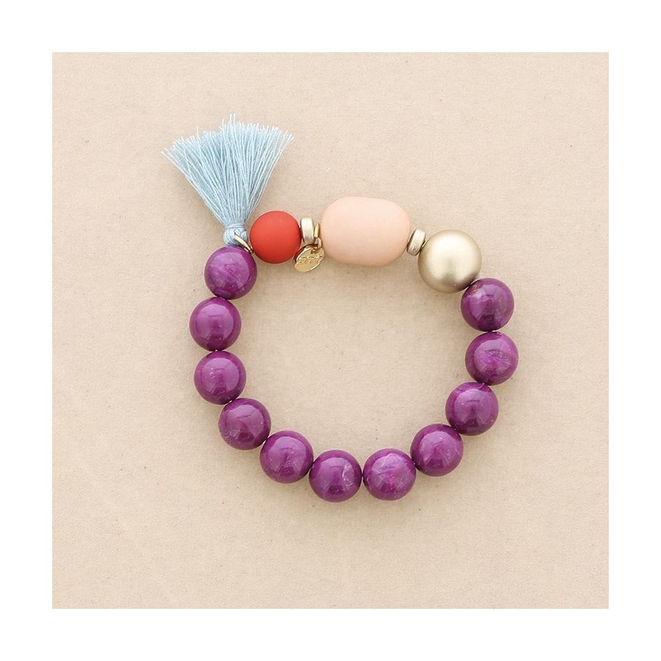 ELASTIC BRACELET WITH RESIN BEADS