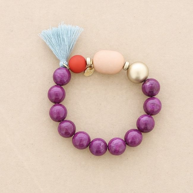 ELASTIC BRACELET WITH RESIN BEADS