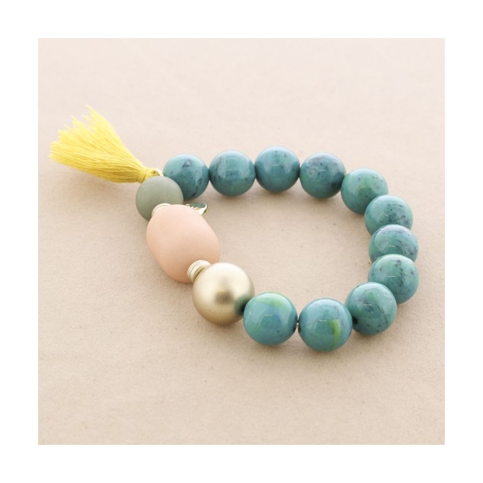 ELASTIC BRACELET WITH RESIN BEADS