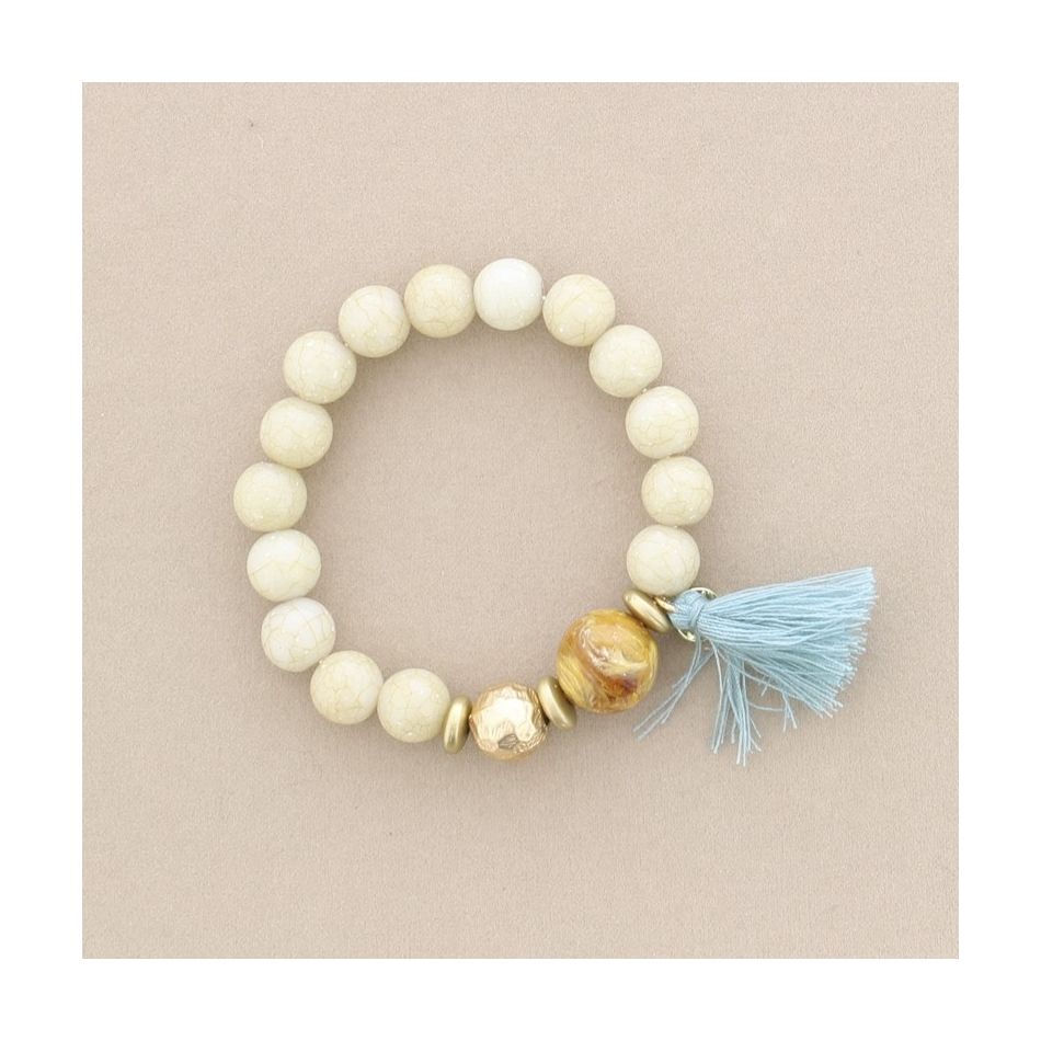 PULSERA ELÁSTICA CUENTAS RESINA