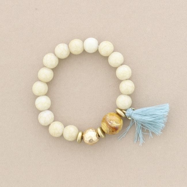 PULSERA ELÁSTICA CUENTAS RESINA