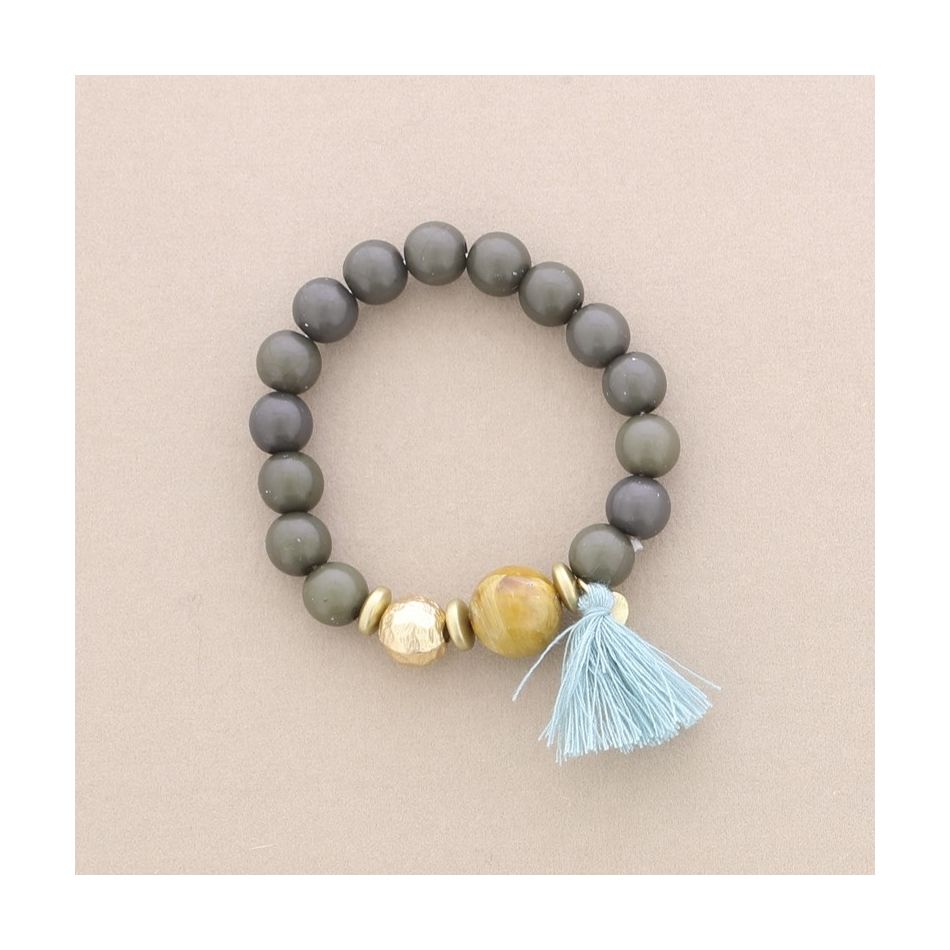 PULSERA ELÁSTICA CUENTAS RESINA