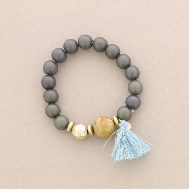 PULSERA ELÁSTICA CUENTAS RESINA