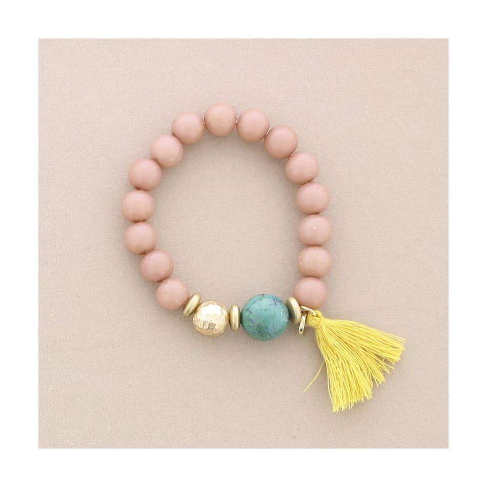 PULSERA ELÁSTICA CUENTAS RESINA