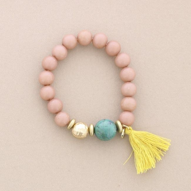 ELASTIC BRACELET WITH RESIN BEADS