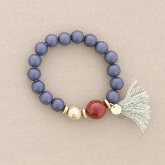 PULSERA ELÁSTICA CUENTAS RESINA
