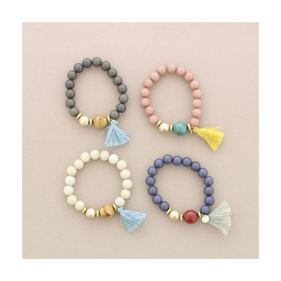 ELASTIC BRACELET WITH RESIN BEADS