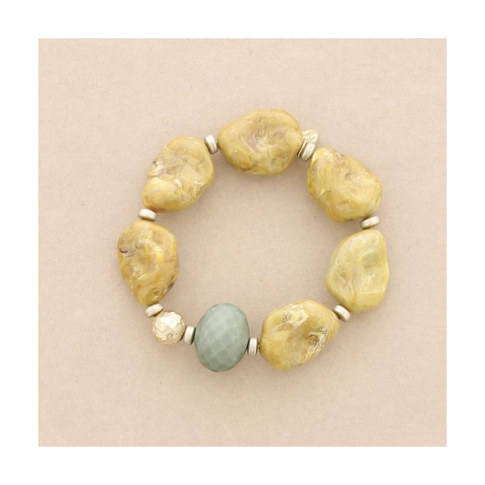 ELASTIC BRACELET WITH RESIN BEADS