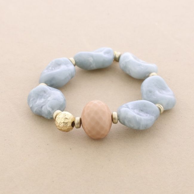 PULSERA ELÁSTICA CUENTAS RESINA