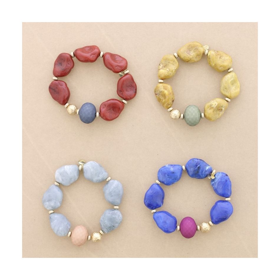 ELASTIC BRACELET WITH RESIN BEADS