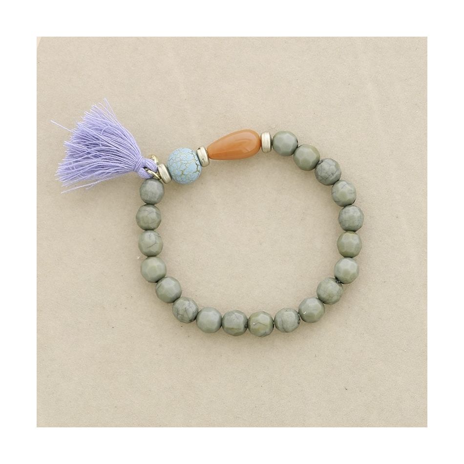 PULSERA ELÁSTICA CUENTAS RESINA