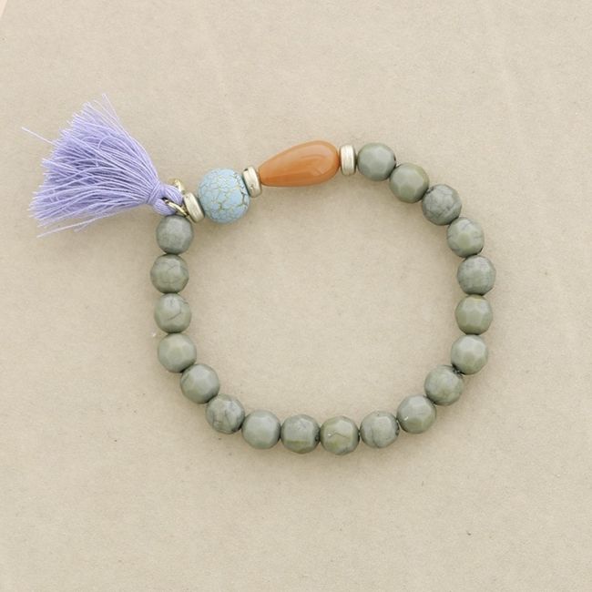 PULSERA ELÁSTICA CUENTAS RESINA