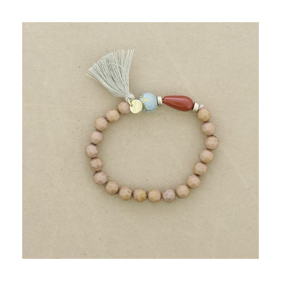 PULSERA ELÁSTICA CUENTAS RESINA