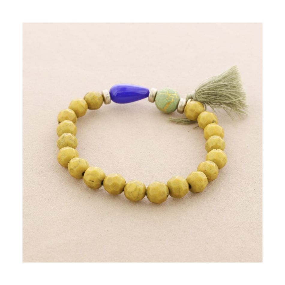PULSERA ELÁSTICA CUENTAS RESINA