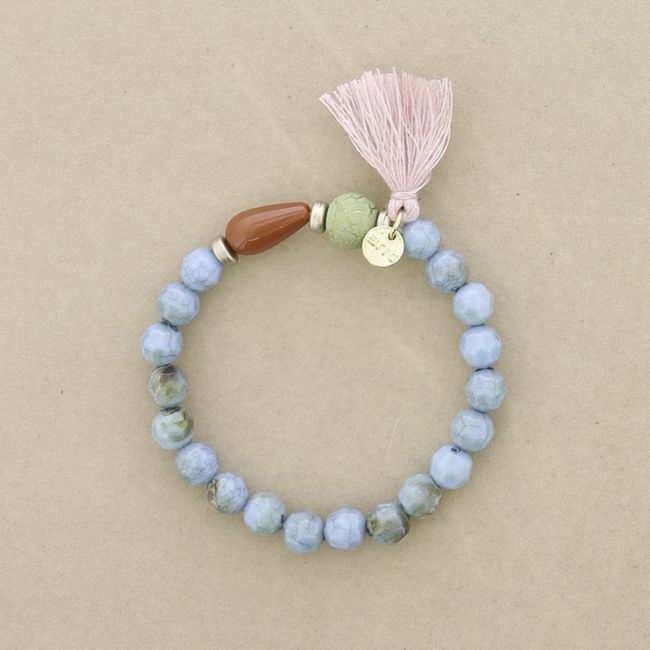 PULSERA ELÁSTICA CUENTAS RESINA