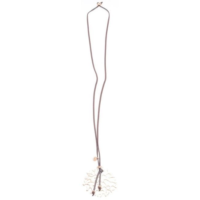 METAL MEDAL PENDANT LONG NECKLACE