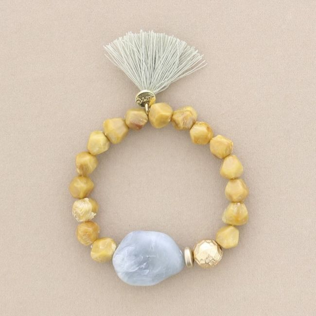PULSERA ELÁSTICA CUENTAS RESINA