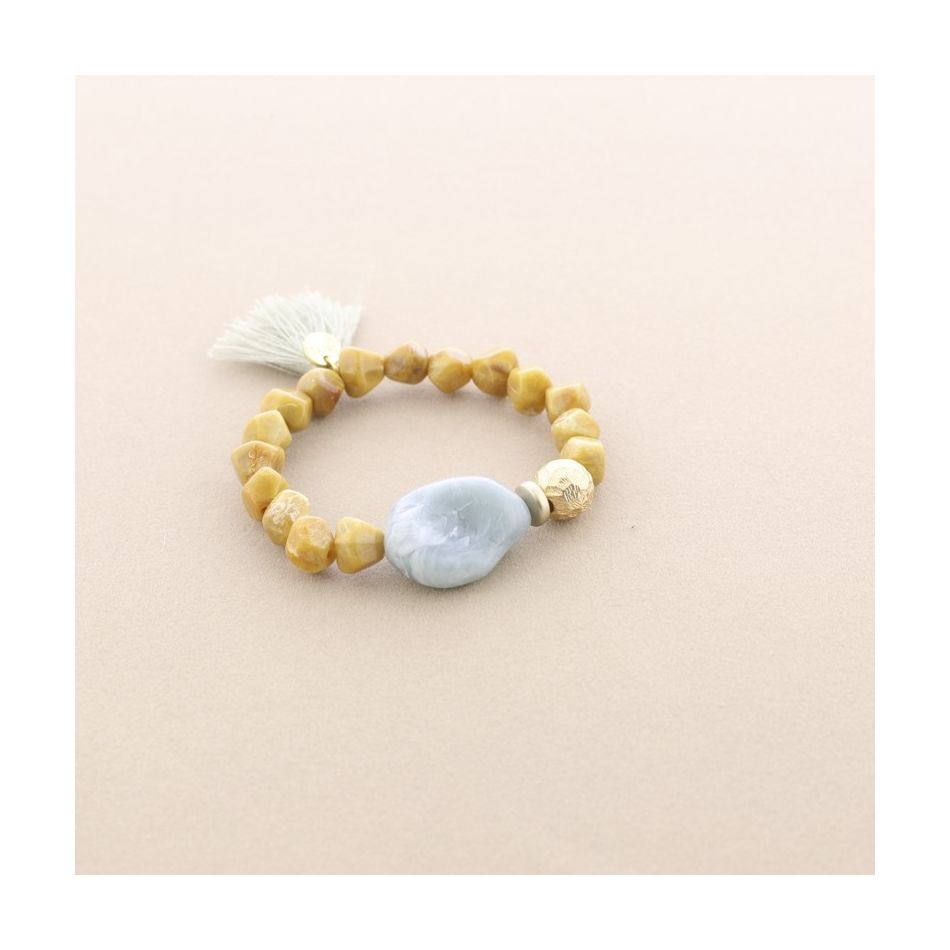 ELASTIC BRACELET WITH RESIN BEADS