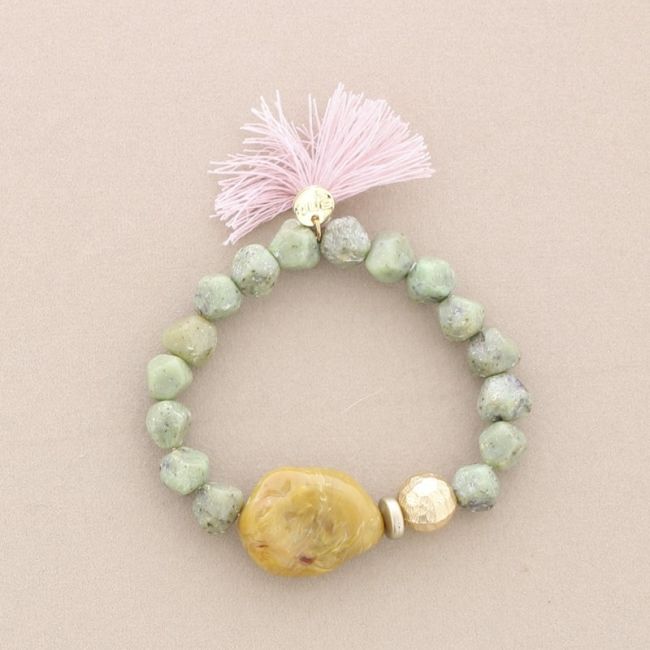 ELASTIC BRACELET WITH RESIN BEADS